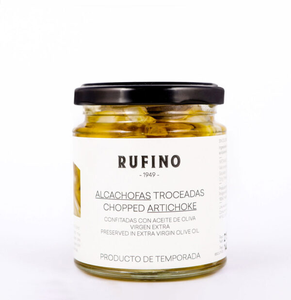 Alcachofas Trozeadas Confitadas con Aceite de Oliva