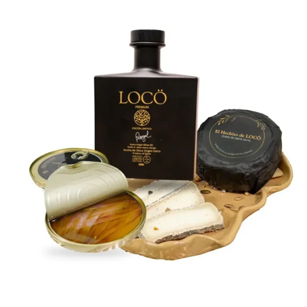 PACK MARIDAJE GOURMET: AOVE LOCÖ ROYAL+ LAS ANCHOAS del CANTÁBRICO de LOCÖ+ EL HECHIZO DE CABRA DE LOCÖ