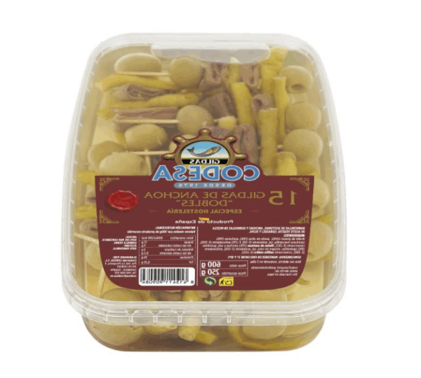 TARRINA DE 15 GILDAS DOBLES en aceite Oliva 25% y Girasol 75%